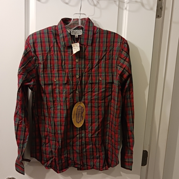 NWT Vintage Villager plaid button down shirt - Picture 6 of 9